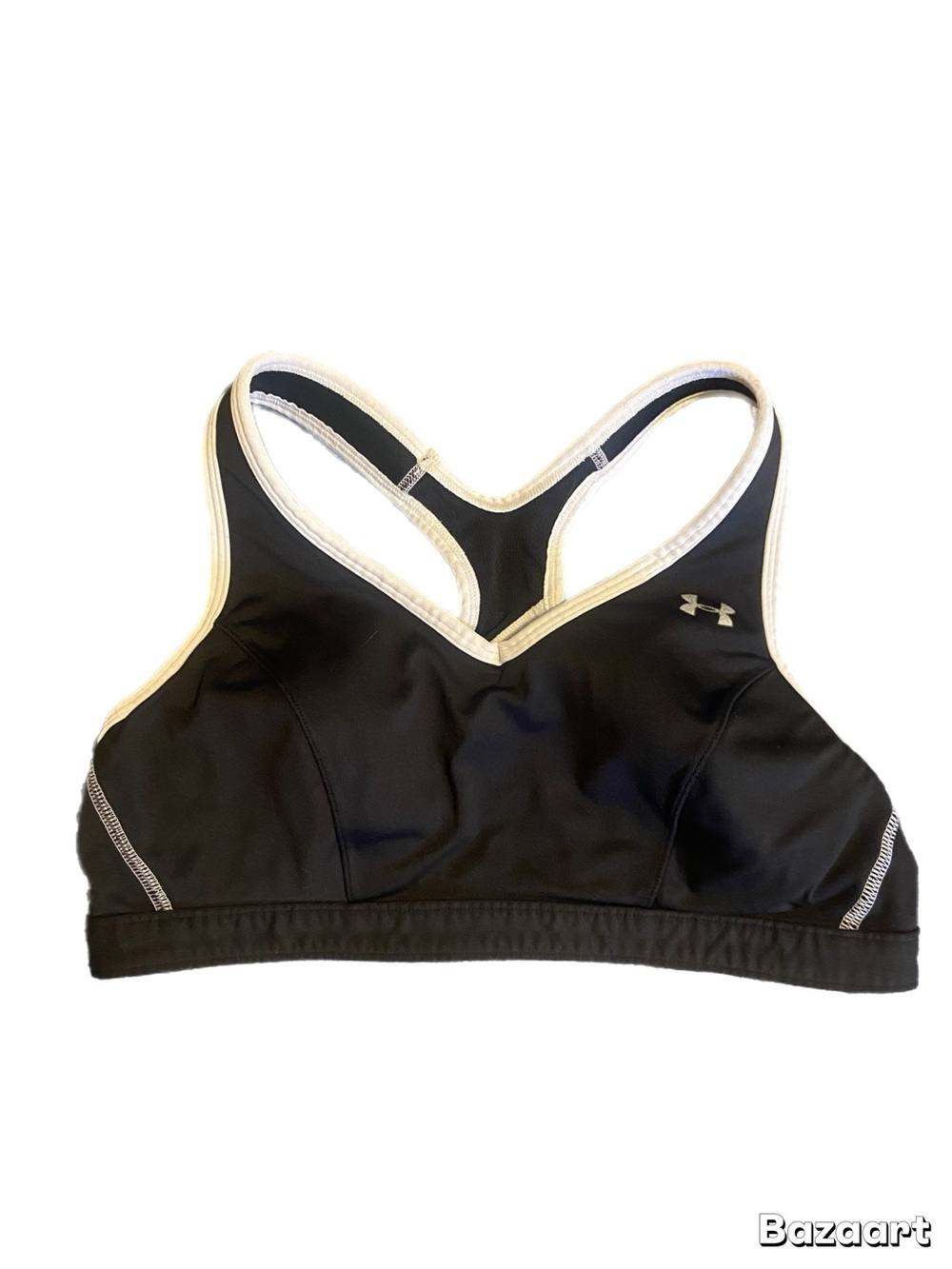 Under Armour Black Sports Bra with Cream Trim Racerback